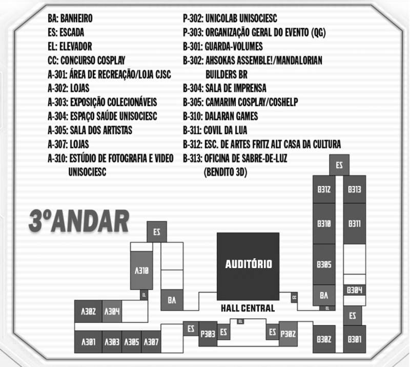 Mapa do Terceiro Andar