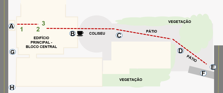 Mapa do térreo do campus da UniSociesc